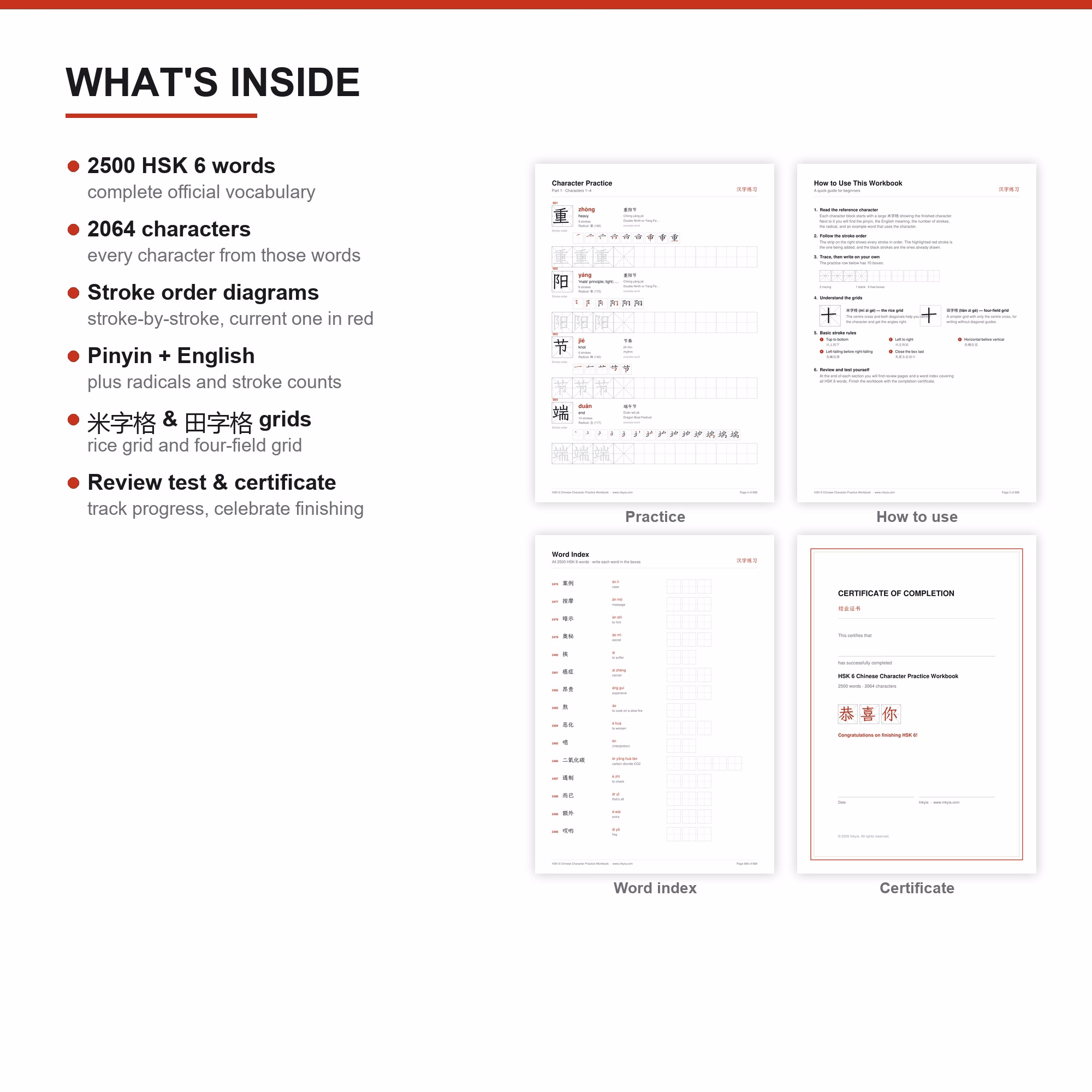 HSK 6 Chinese Character Practice Workbook 3